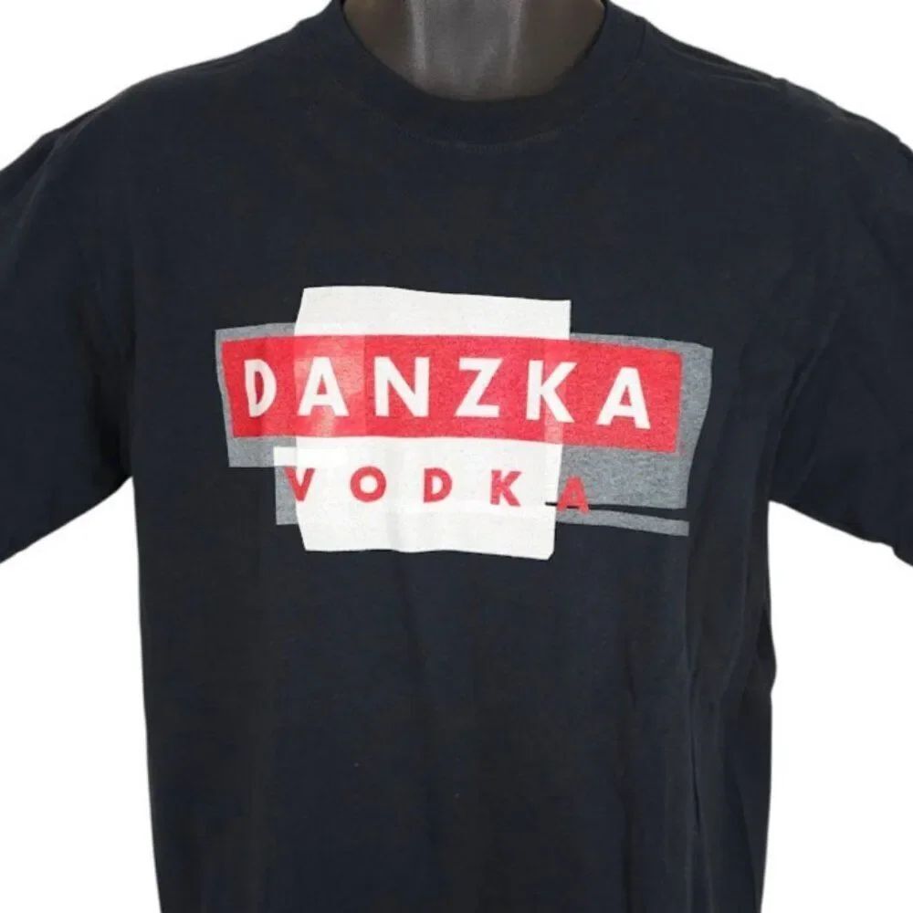 Vintage Danzka Vodka T Shirt Mens Size Medium Y2K Liquor Promo Promotional